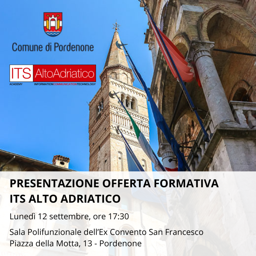 Presentazione della nuova offerta formativa 2022, lunedì 12 settembre 2022, presso la Sala Polifunzionale dell’Ex Convento San Francesco di Pordenone.